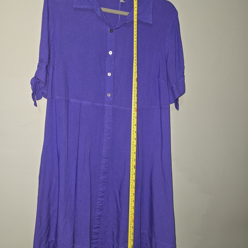 Woman Within Purple Button-Down Dress